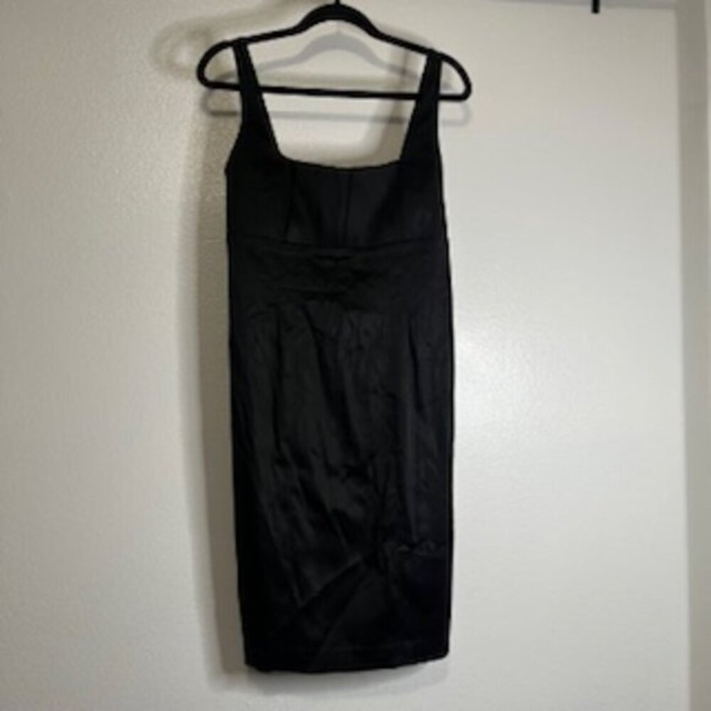 Calvin Klein Little Black Dress Women’s Small Satin Above Knee Pencil Cocktail - Picture 11 of 14